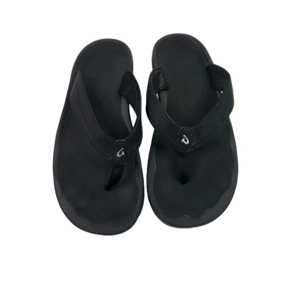 OluKai Ohana Black Flip Flop Sandals Womens Size 9